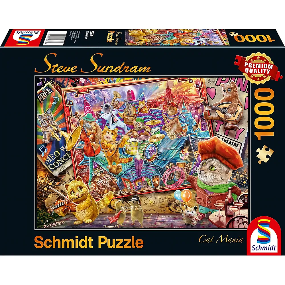 Schmidt Puzzle Steve Sundram Katzenmanie 1000Teile