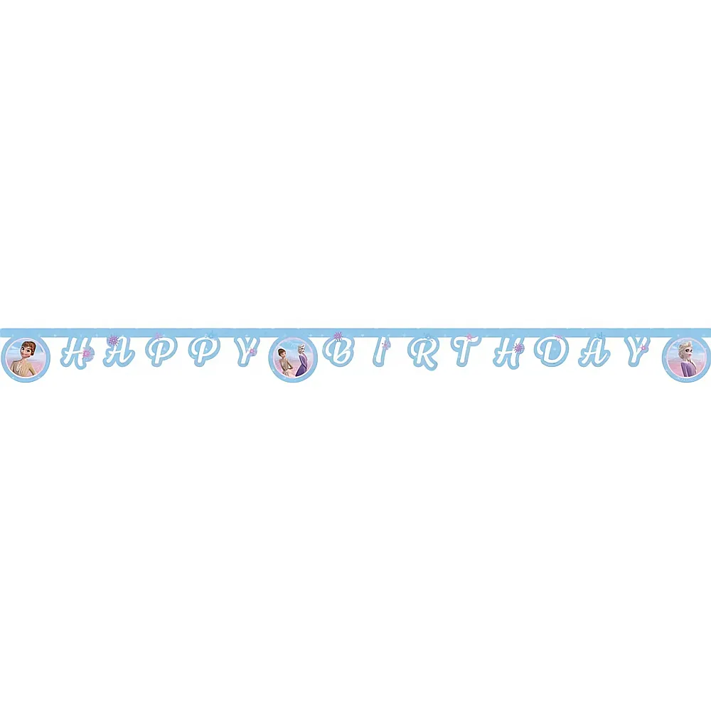 meinspielzeug - Girlande Happy Birthday Frozen 2m Karton Disney Frozen