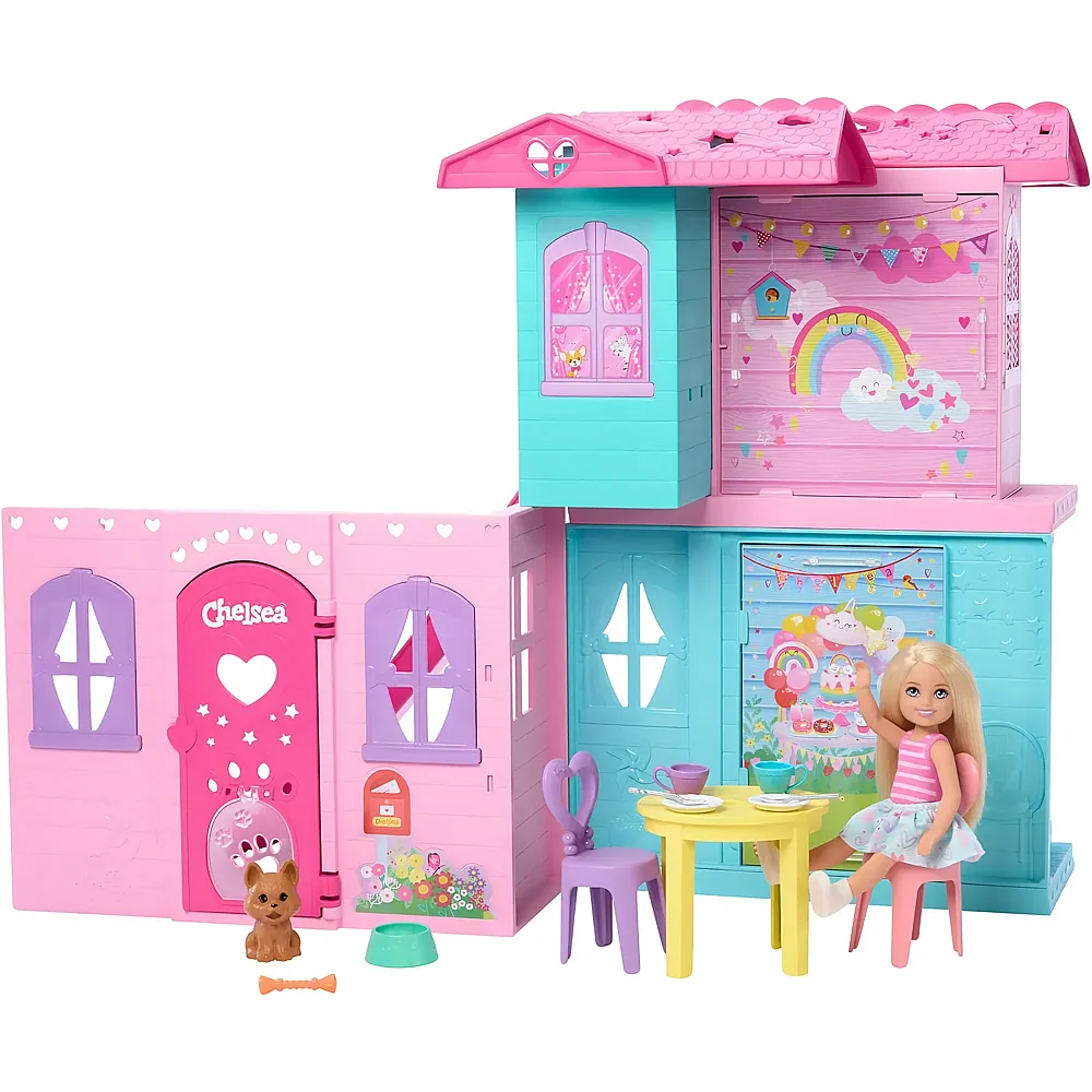 Barbie Chelsea Pop-up-Puppenhaus mit Puppe