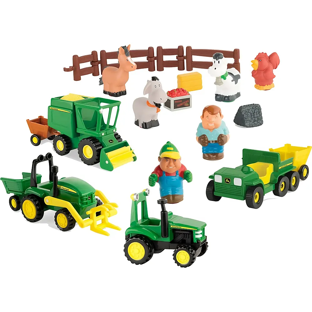 Tomy John Deere Riesen Spass auf dem Bauernhof | Spielesets- und Figuren