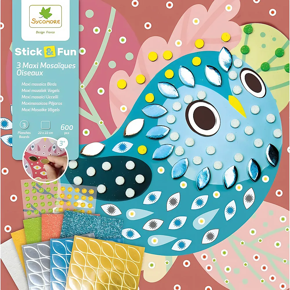 Sycomore Stick'n Fun PM Maxi Mosaiques Oiseaux