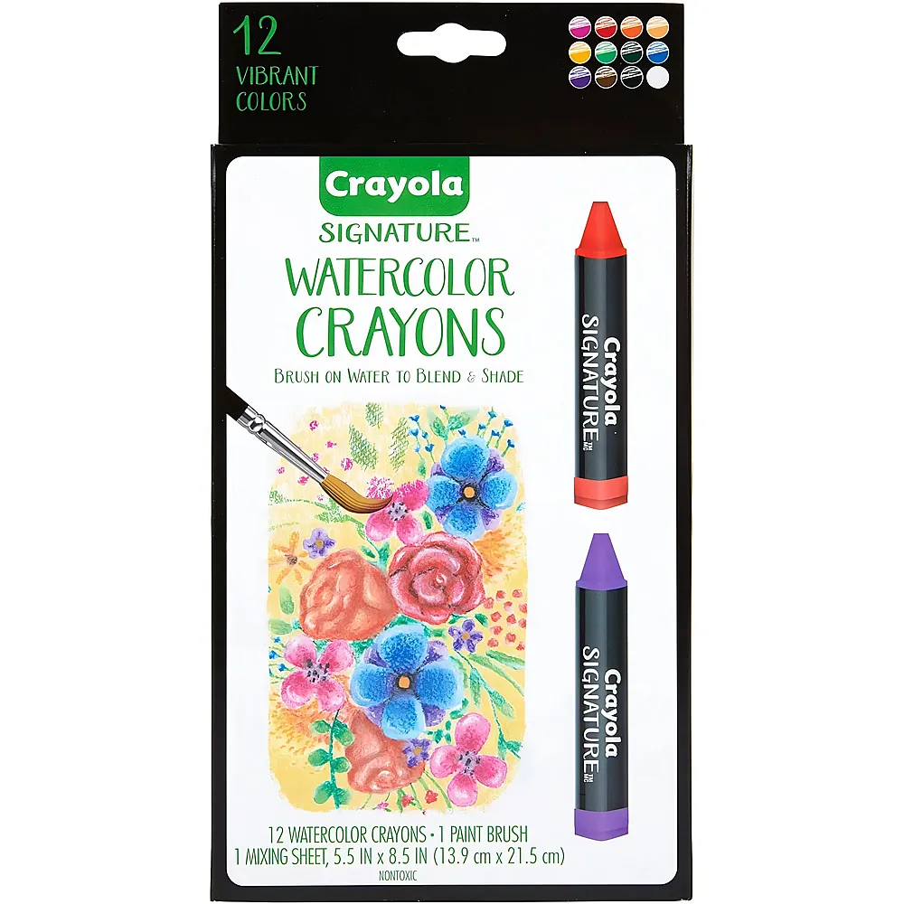 Crayola Signature Hochwertige Aquarellstifte - 12 Teile - Farbe & Kreide