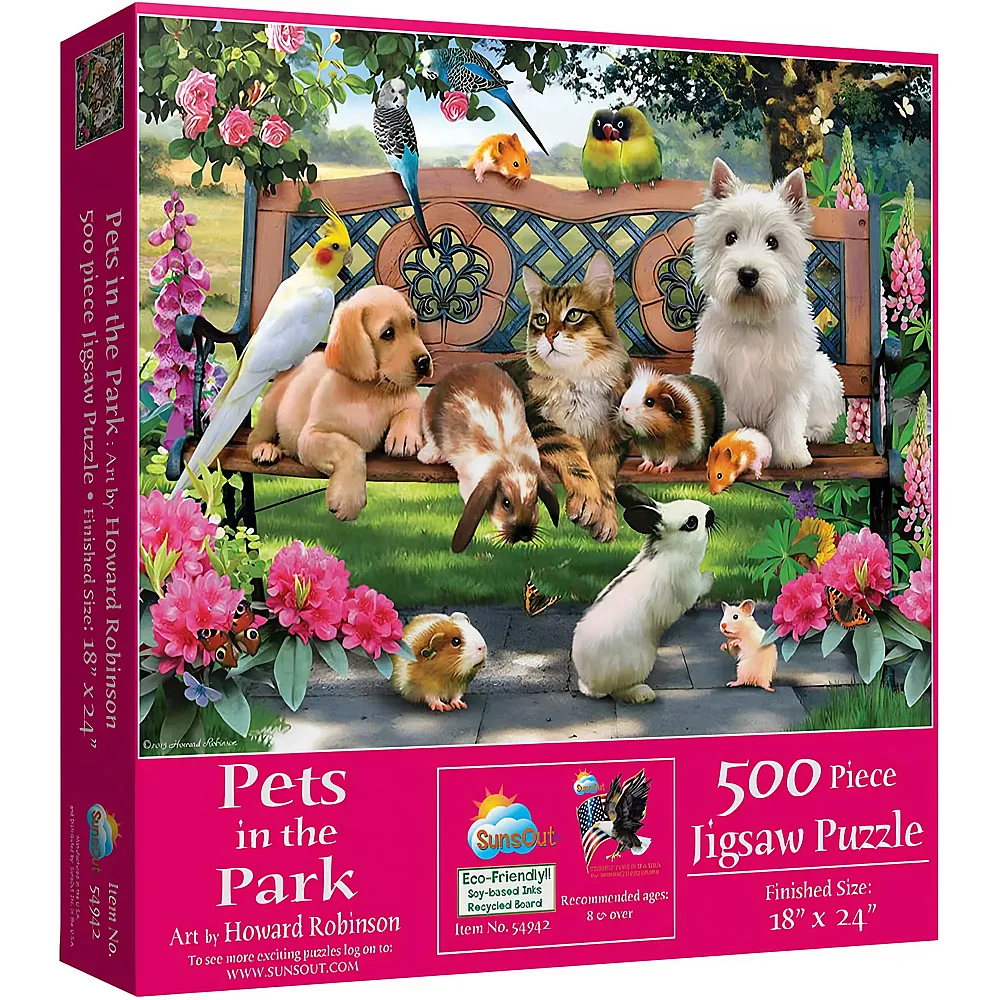 SunsOut Puzzle Howard Robinson Pets in the Park - 500 Teile