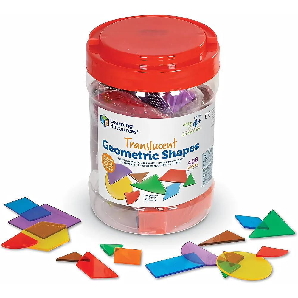 meinspielzeug - Learning Resources Transparente Geometrie-Formen, 408-teiliges Mint Konstruktions- und Lernspielzeug f�r Kinder ab 4 Jahren, Mehrfarbig