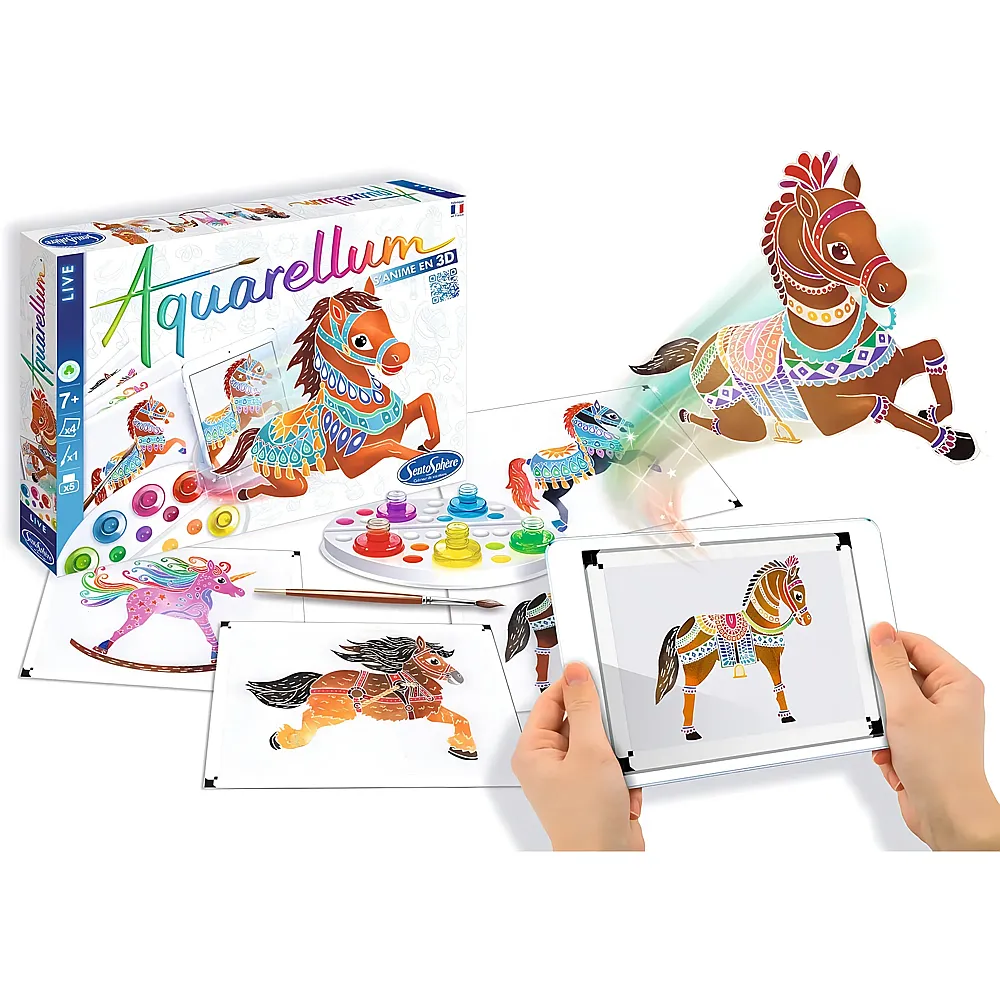Sentosphere Aquarellum Aquarell-Mal-Set 3D Pferde - Malsets