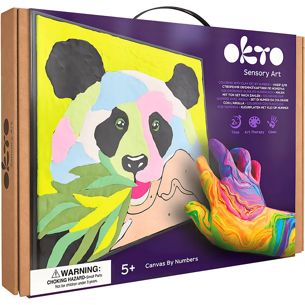 Okto Sensory Art Malen nach Zahlen mit Knetmasse Panda