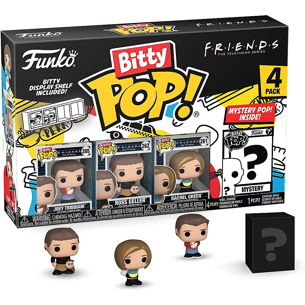 Funko Bitty Pop Friends Joey Tribbiani, Ross Geller, Rachel Green und Mystery - 4 Teile | Lizenzfiguren