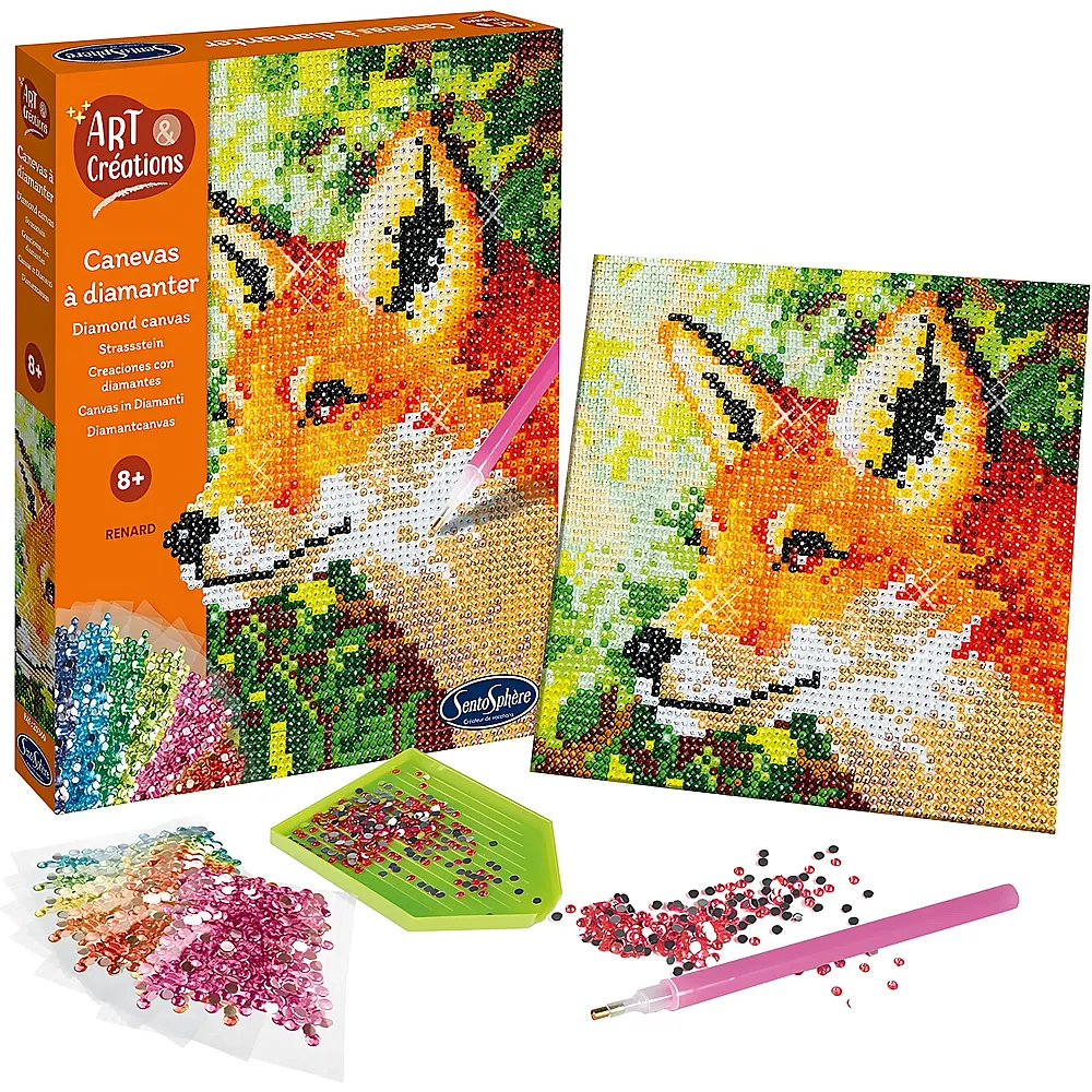 meinspielzeug - Sentosphere Art & Cr�ations Bastelset Strassstein-Bild Fuchs | Diamond Painting