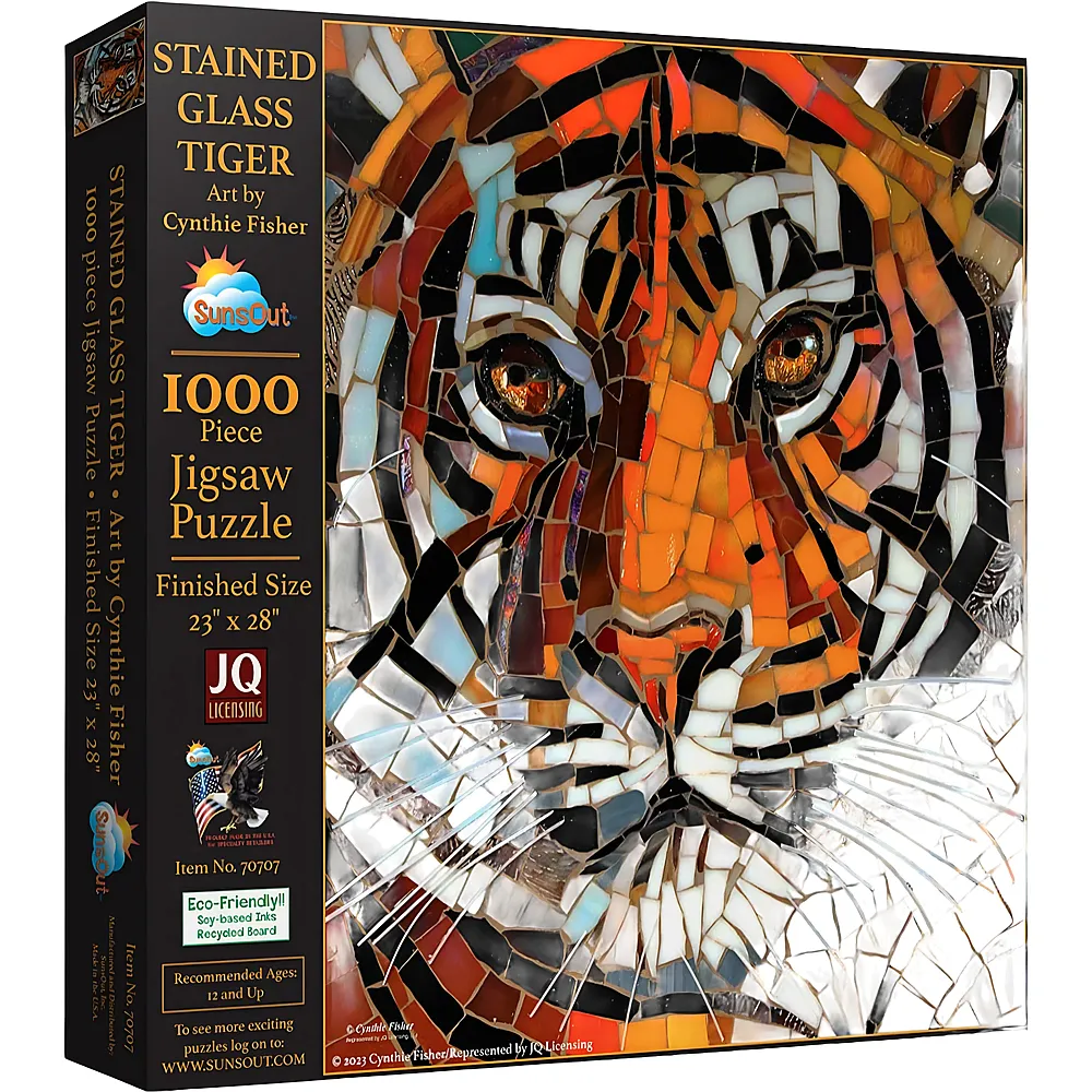 SunsOut Puzzle Cynthie Fisher Buntglas Tiger - 1000 Teile