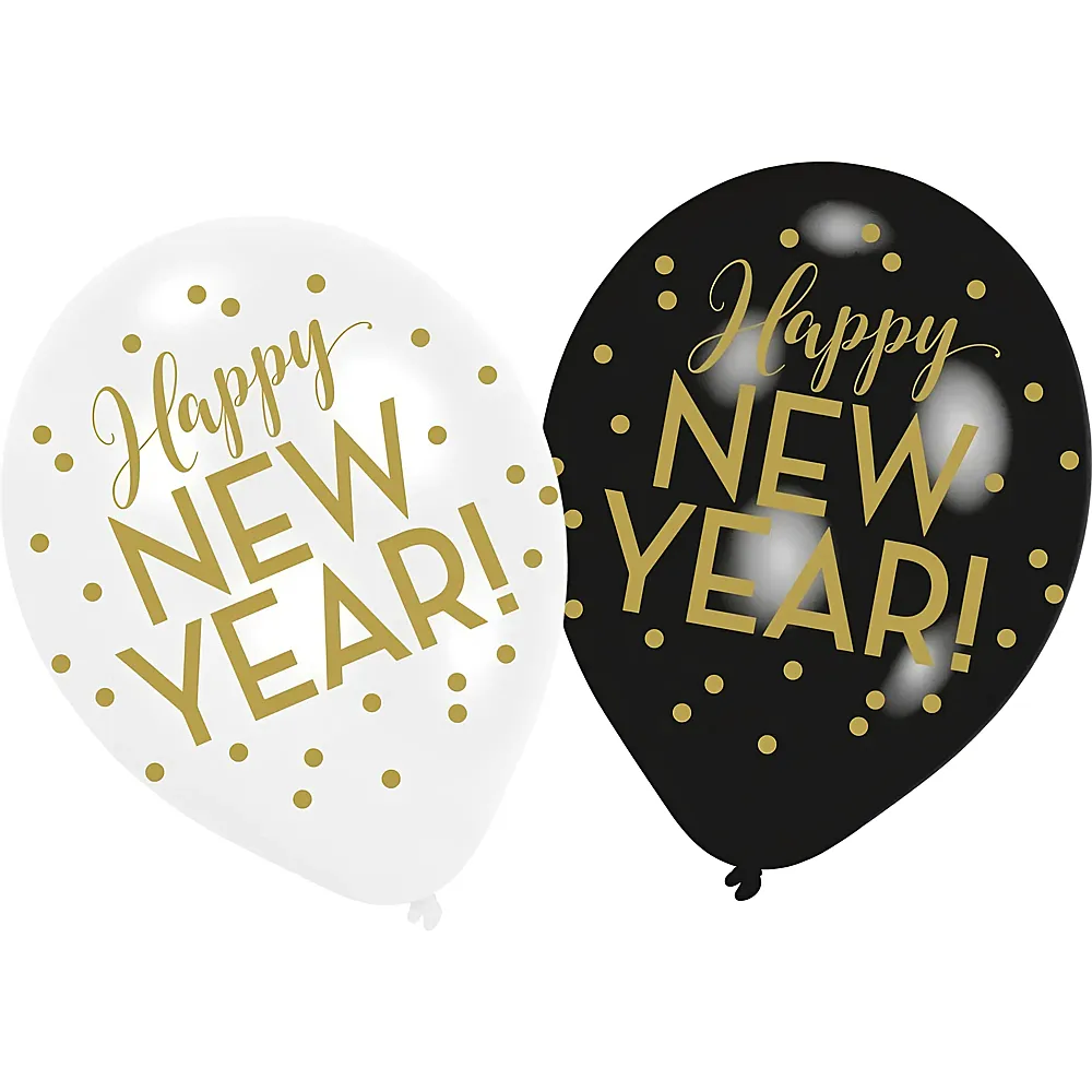 Amscan Ballone Happy New Year - 6 Teile