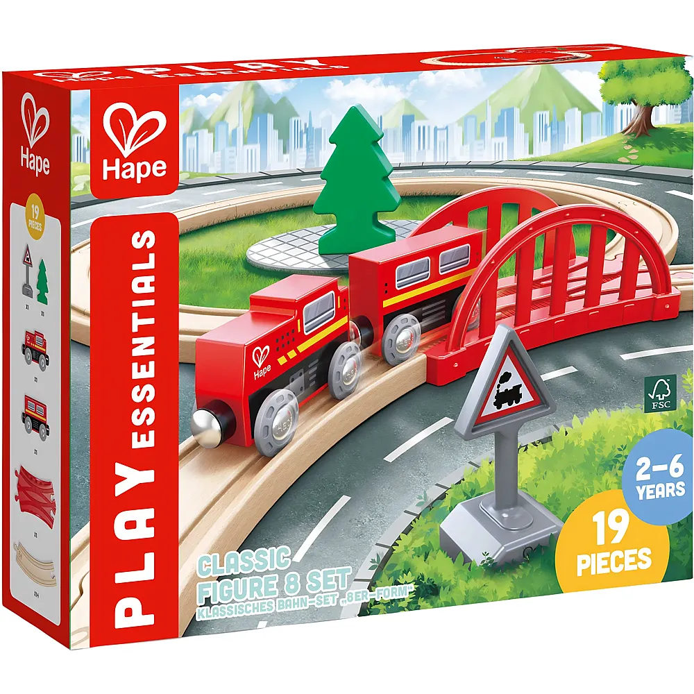 Hape Eisenbahn Classic Figure 8 Set - 19 Teile
