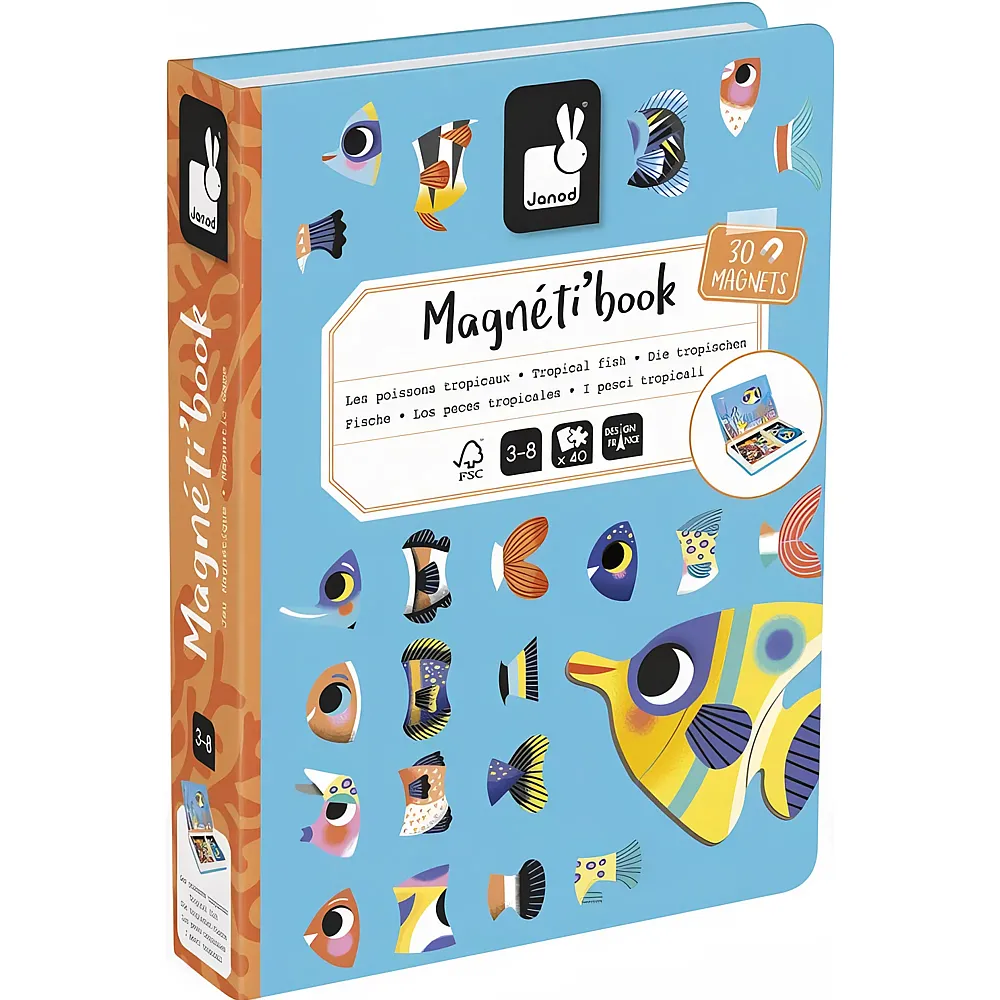 Janod Magnetbuch tropische Fische - 40 Teile