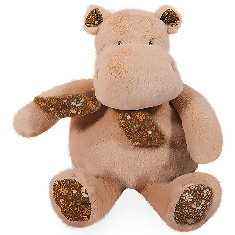 Doudou et Compagnie Hippo Bandana Beige - 22 cm | Wildtiere Pl�sch