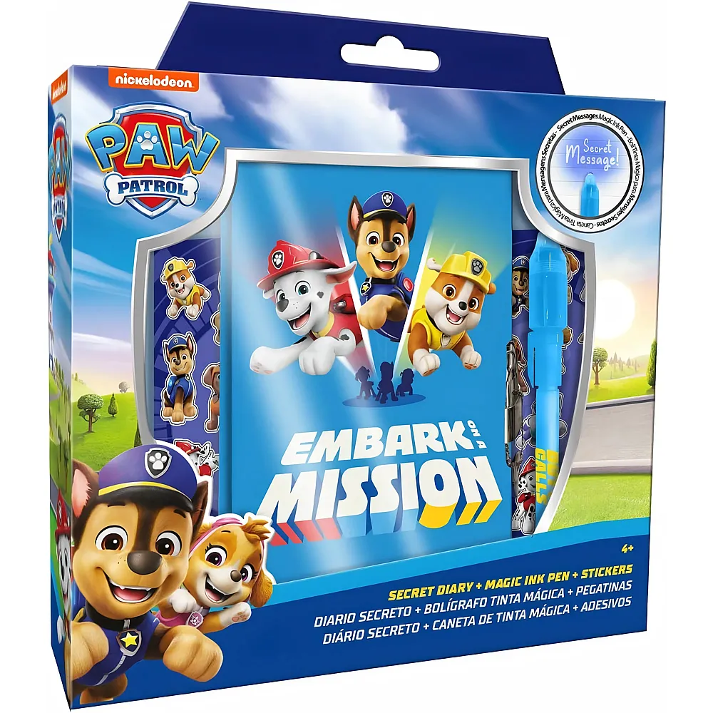 Kids Licensing Paw Patrol Tagebuch mit magischem Stift