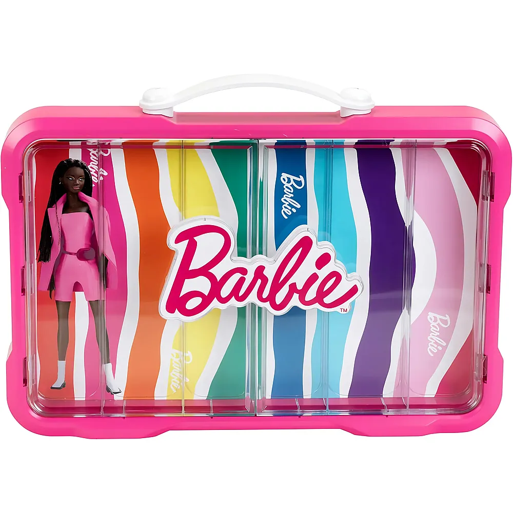 Theo Klein Sammelkoffervitrine f�r 6 Barbies mit leuchtendem Barbie Logo