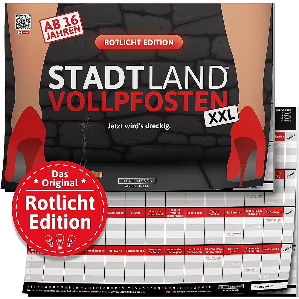 Denkriesen Stadt Land Vollpfosten Rotlicht Edition - Jetzt wird's dreckig. | Partyspiele