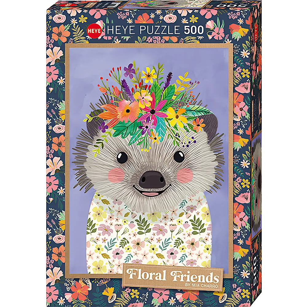 HEYE Puzzle Floral Friends Funny Hedgehog 500Teile
