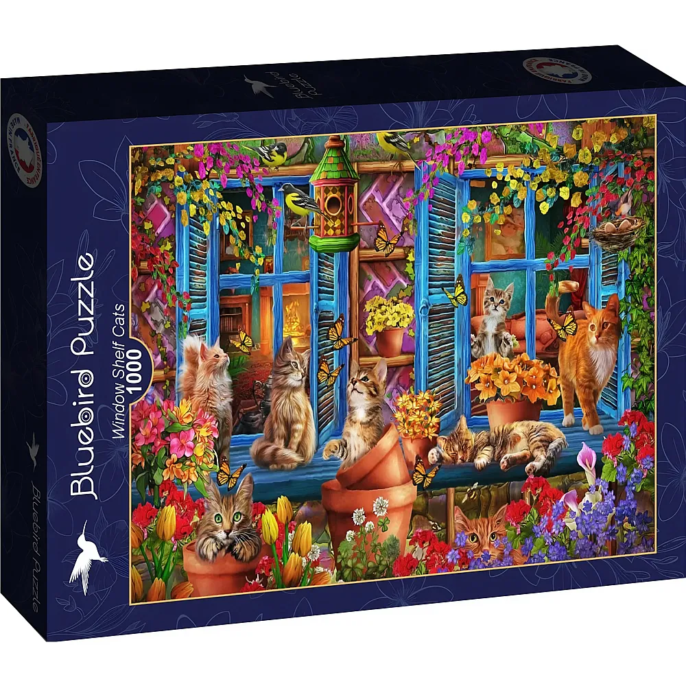 Bluebird Puzzle Katzen auf der Fensterbank - 1000 Teile