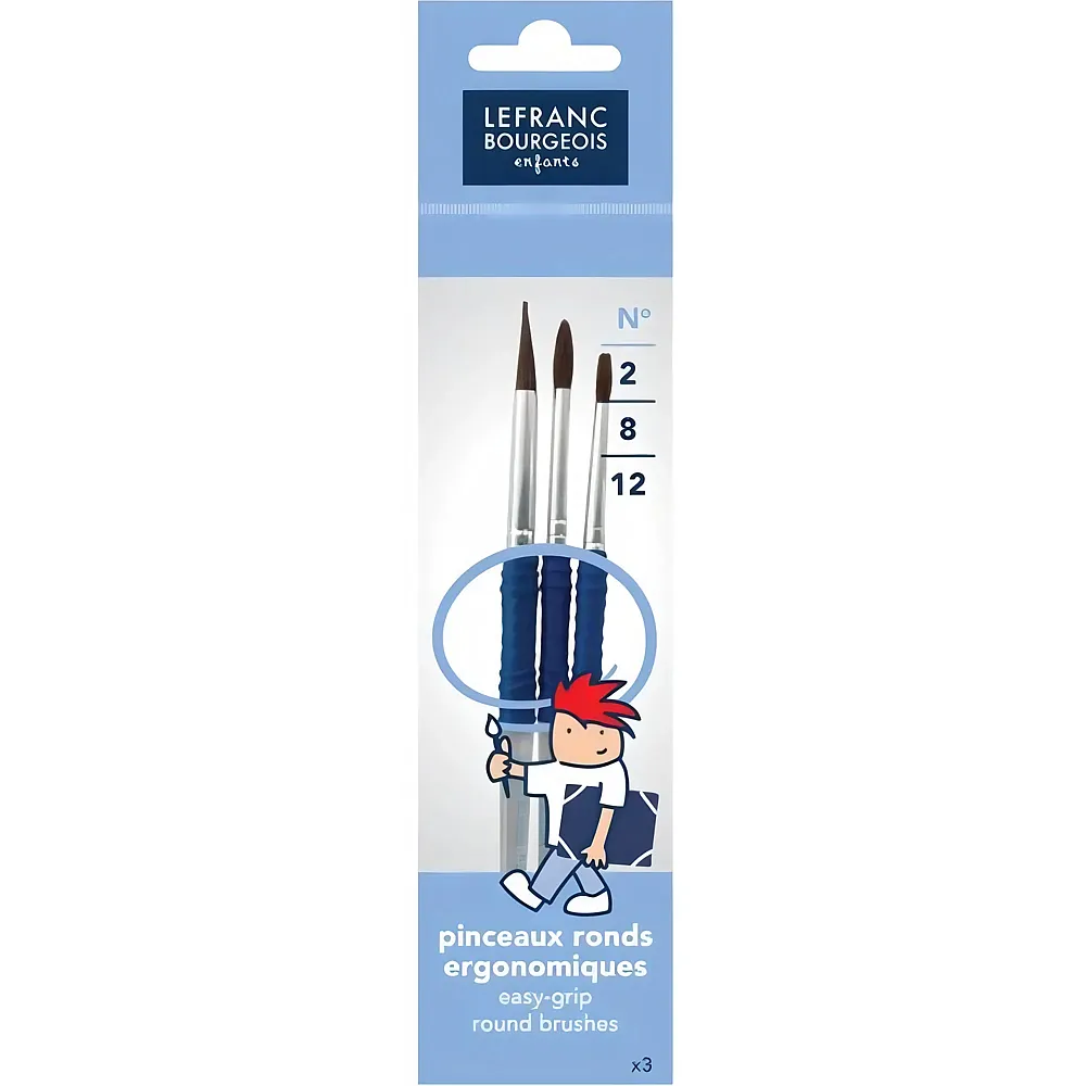 Lefranc Bourgeois Lfb Schulpinsel Set 3 Ergonomische Ponyhaar Pinsel 2-8-12 - Suche