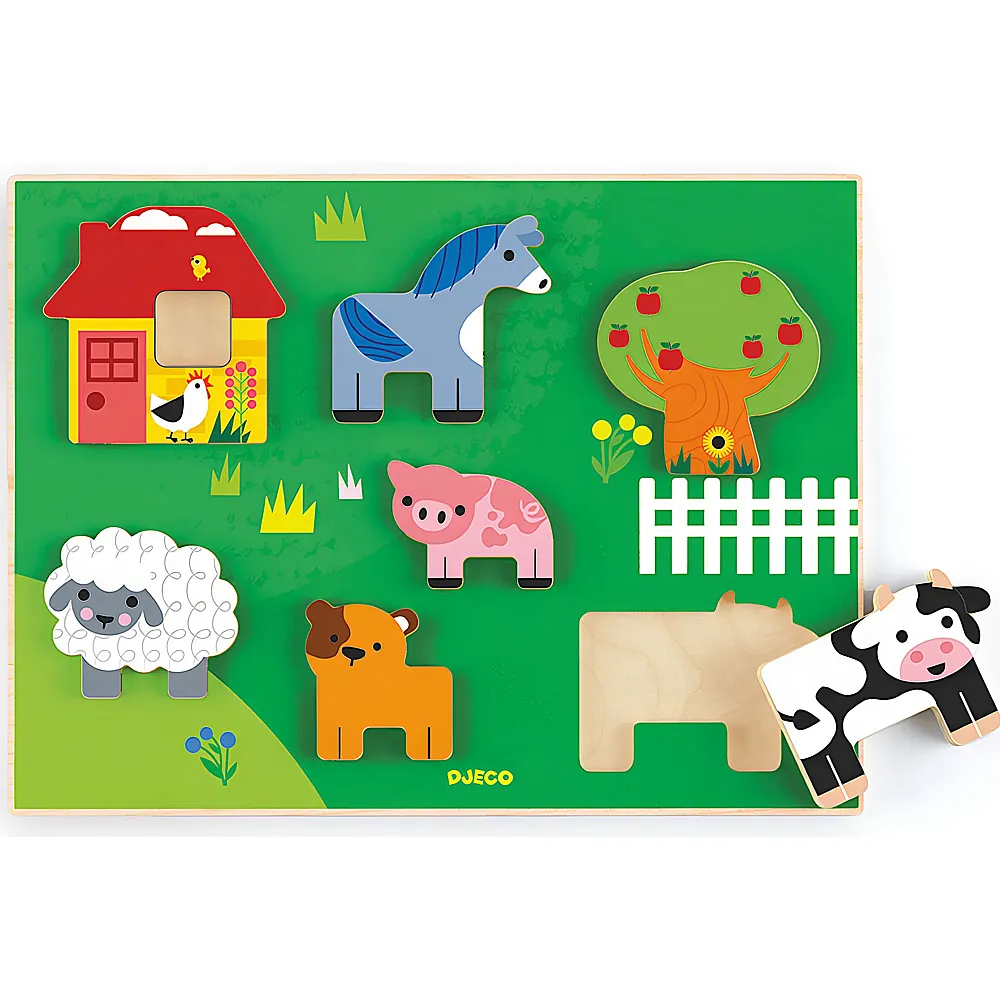 Djeco Puzzle Farm Story 7Teile | Kleinkind-Puzzle