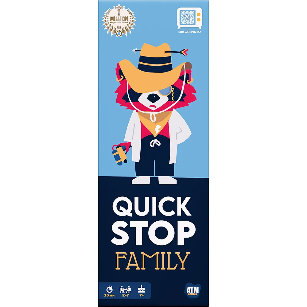 ATM Gaming Quickstop Familien-Edition, d ab 7 Jahren, 2-7 Spieler,