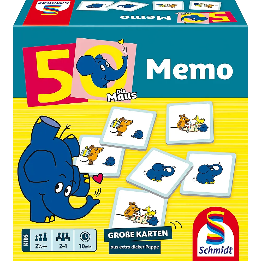 Schmidt Spiele Die Maus, Elefanten-Memo
