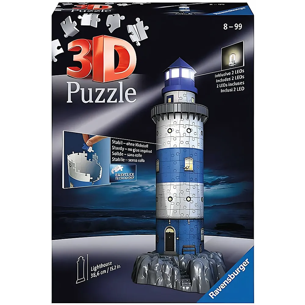 Ravensburger 3D Puzzle Leuchtturm bei Nacht 216Teile