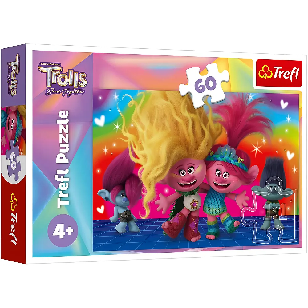 Trefl Puzzle Trolls Band Together - 60 Teile