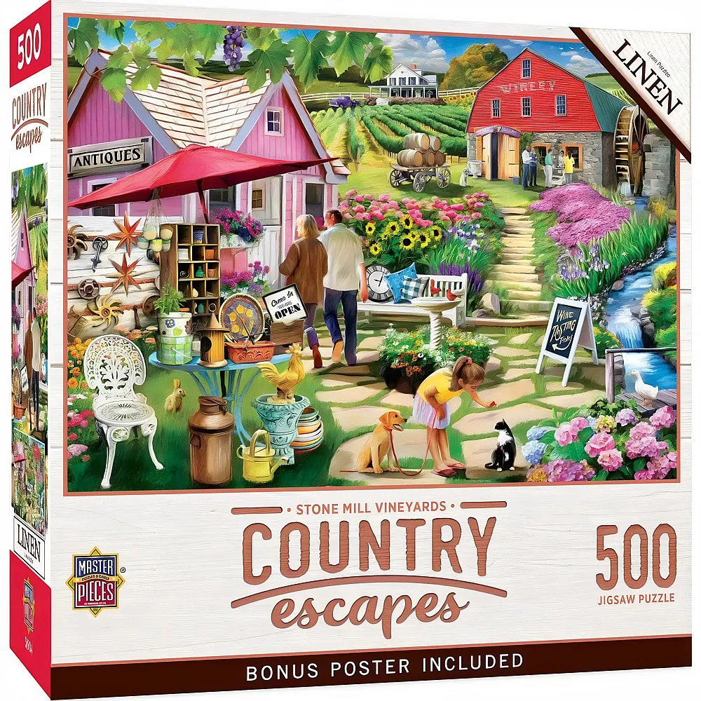 Master Pieces Puzzle Country Escapes Stone Mill Vineyards 500Teile