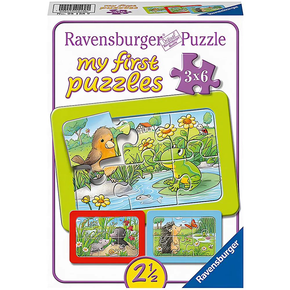 Ravensburger Puzzle Kleine Gartentiere 3x6