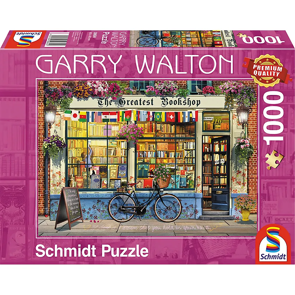 Schmidt Puzzle Garry Walton Buchhandlung 1000Teile