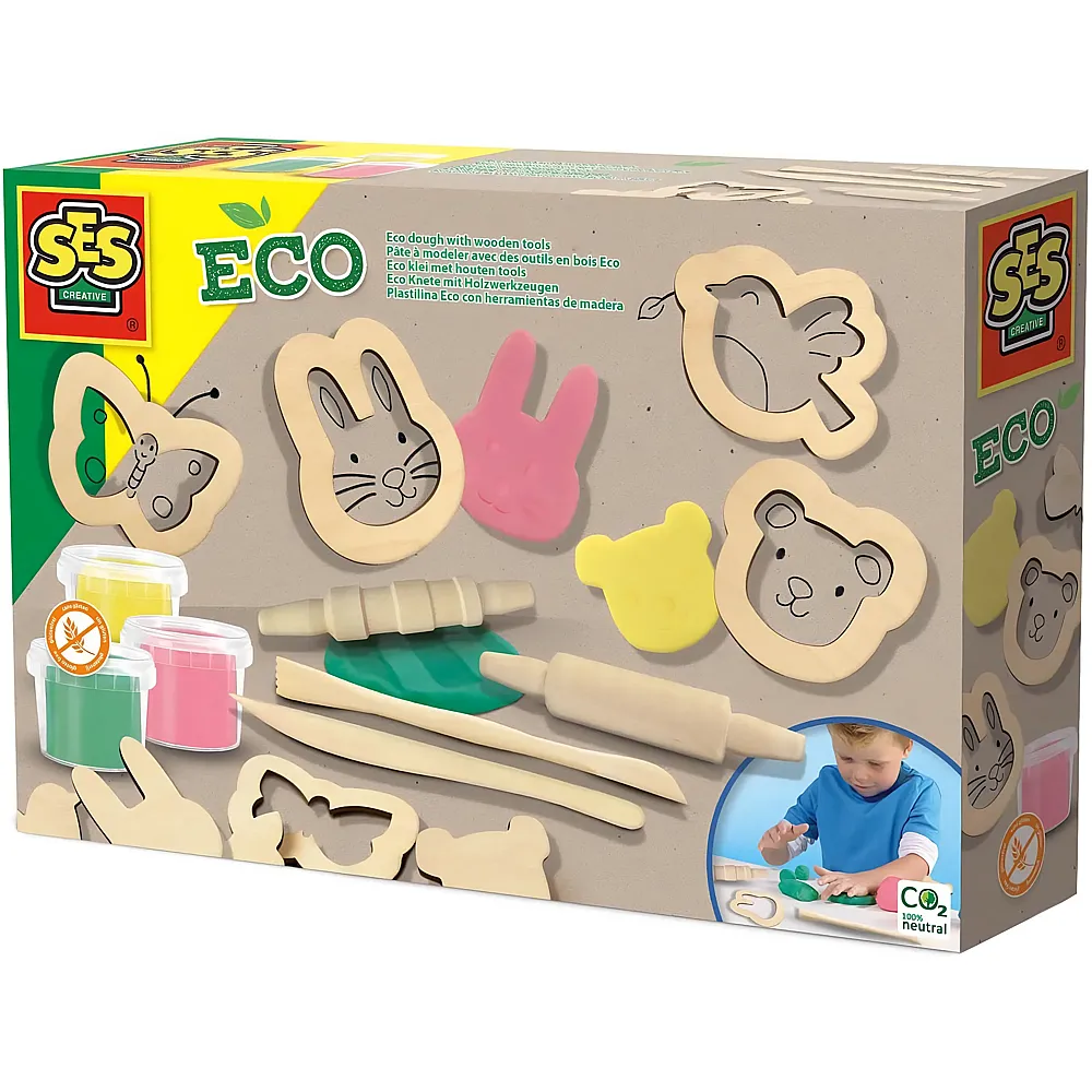 SES Eco Knete Set mit Holzwerkzeugen