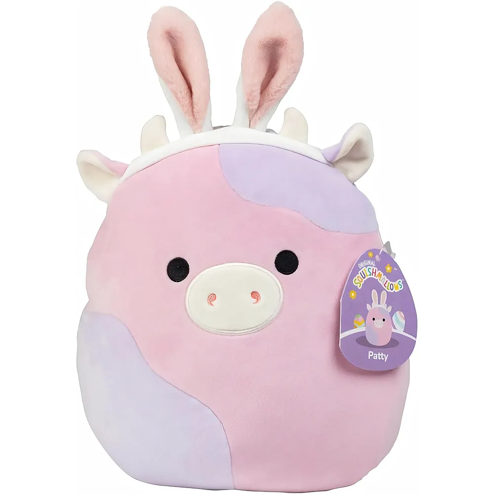 Squishmallows Pl�sch Patty die Kuh mit Hasenohren - 40 cm | Bauernhoftiere Pl�sch