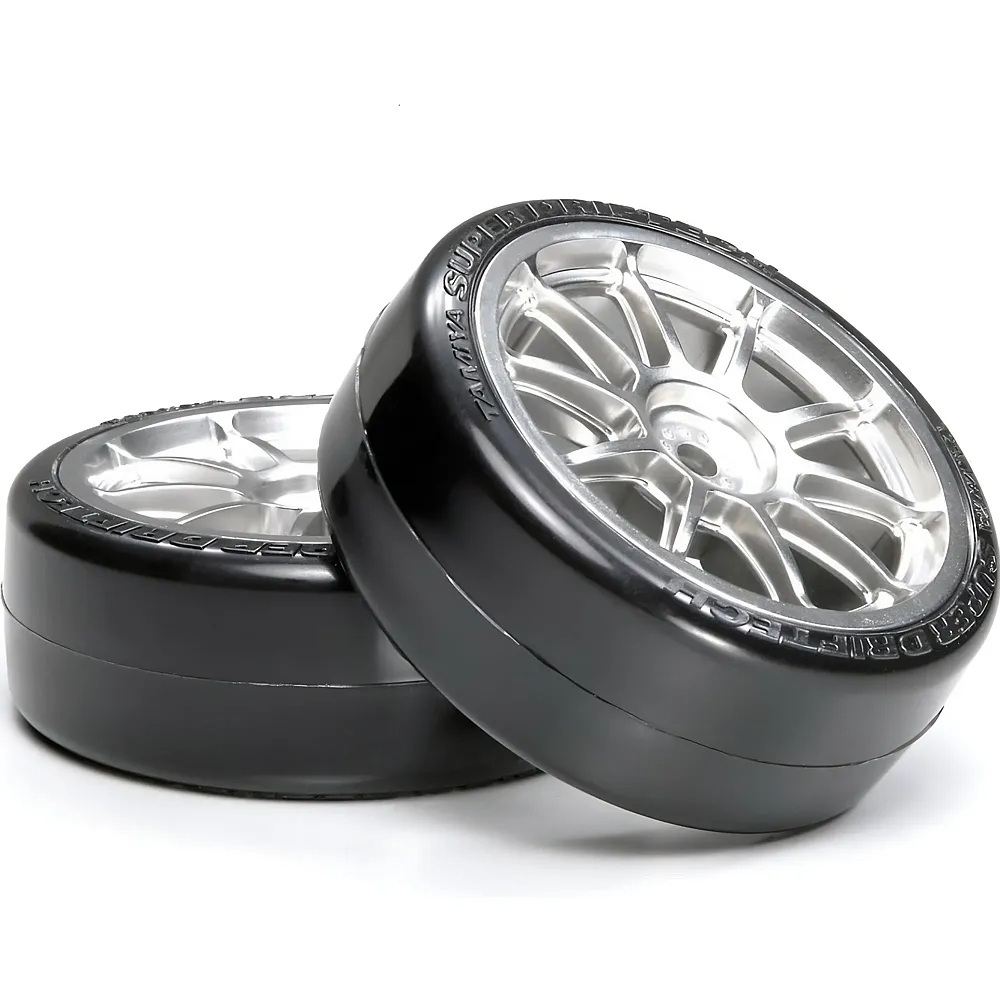 Tamiya Metal Plated Mesh Wheel w Drifttech Tires