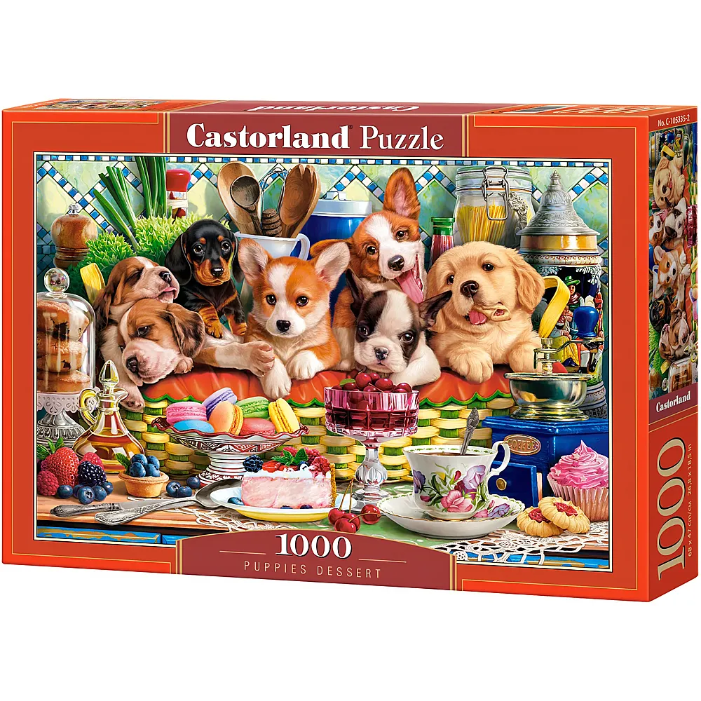 Castorland Puzzle Dessert mit Welpen - 1000 Teile