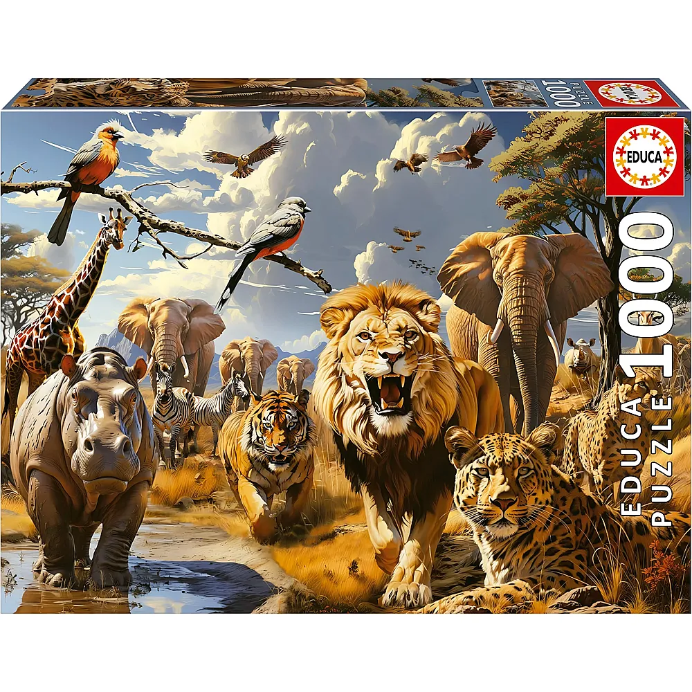 Educa Puzzle Wilde Tiere Afrikas - 1000 Teile