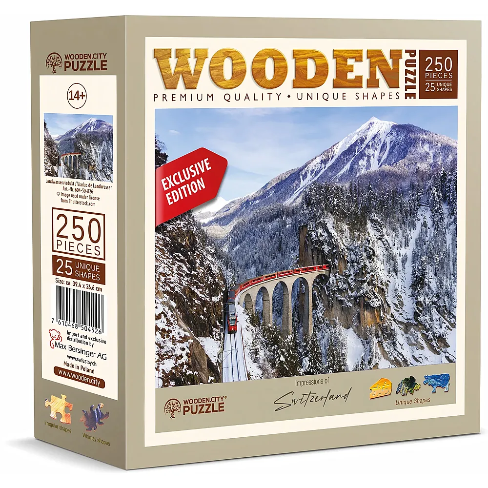 Wooden City Puzzle Holz L CH Landw.-Viadukt 250 Teile, aussergew�hnliche