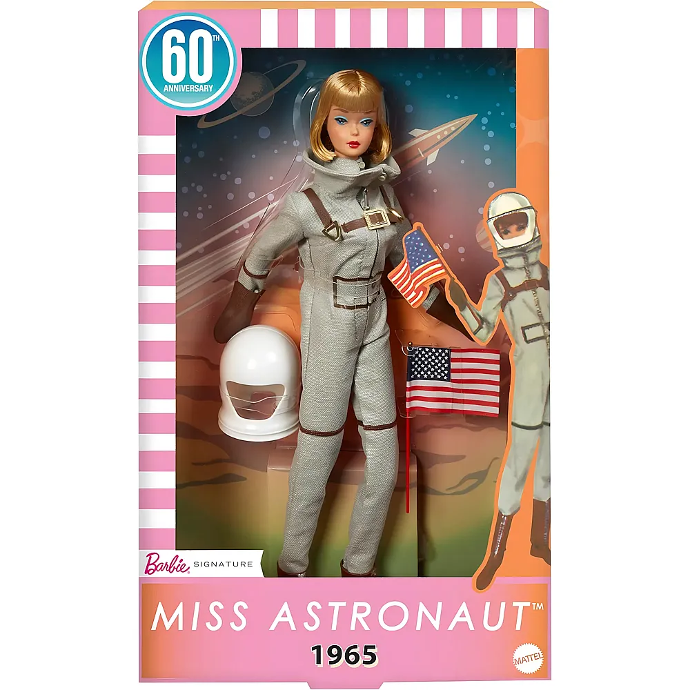 meinspielzeug - Barbie Signature Miss Astronaut mit silberfarbenem Anzug 1965 | Modepuppen