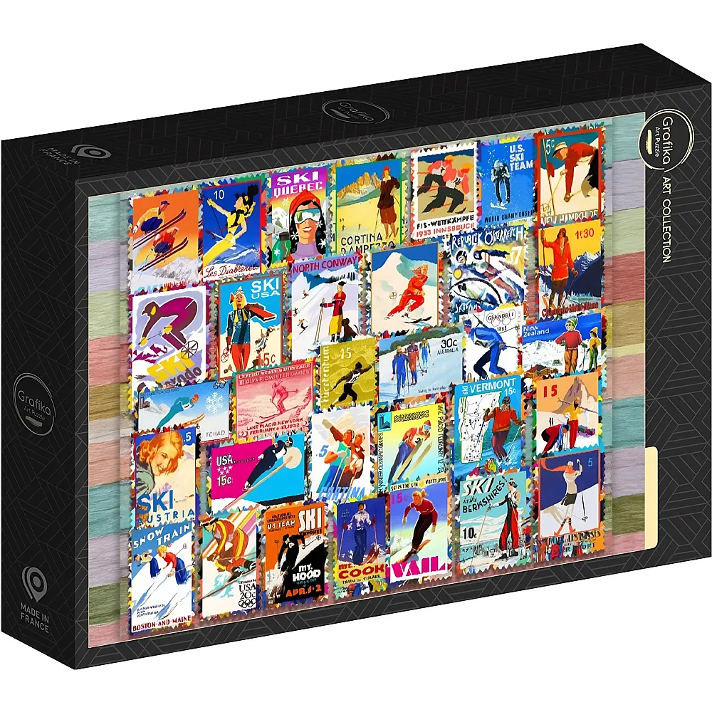 Grafika Puzzle Art Collection Ski Stamp Posters 500Teile