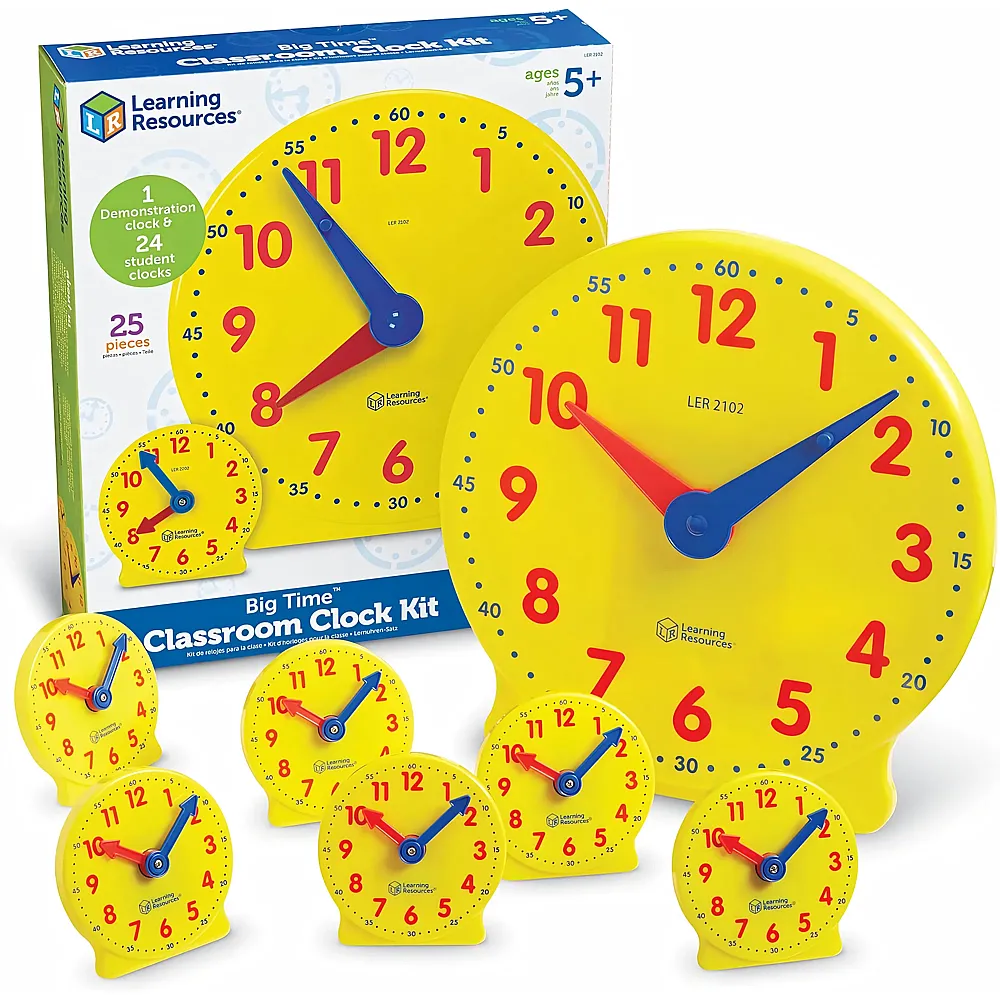 Learning Resources Big Time Klassenzimmer Uhren-Set 25Teile