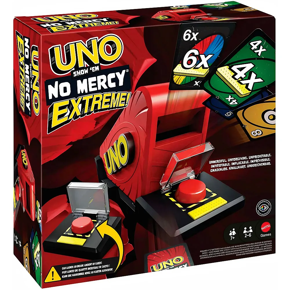 Mattel Games UNO Show 'em No Mercy Extreme Kartenspiel mit Kartenwerfer