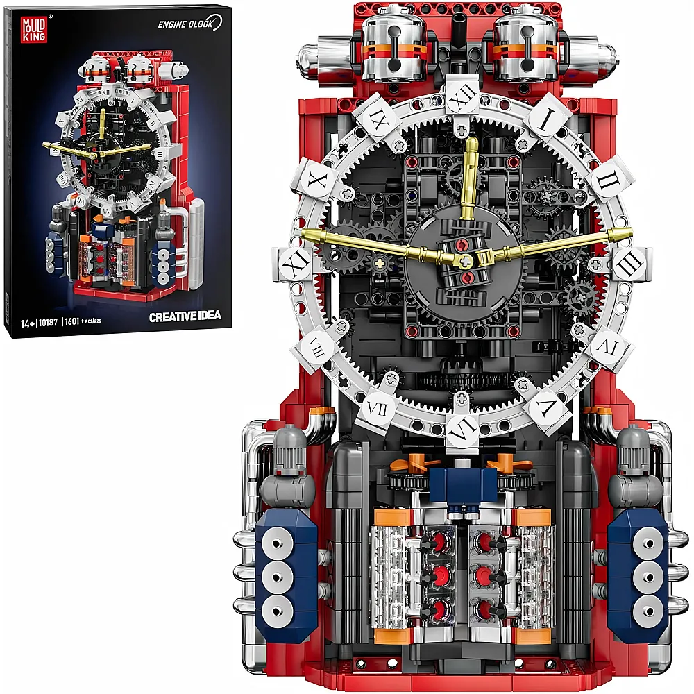 meinspielzeug - Mould King Creative Idea Ferngesteuerte Mechanische Engine Uhr 10187 | Klemmbausteine