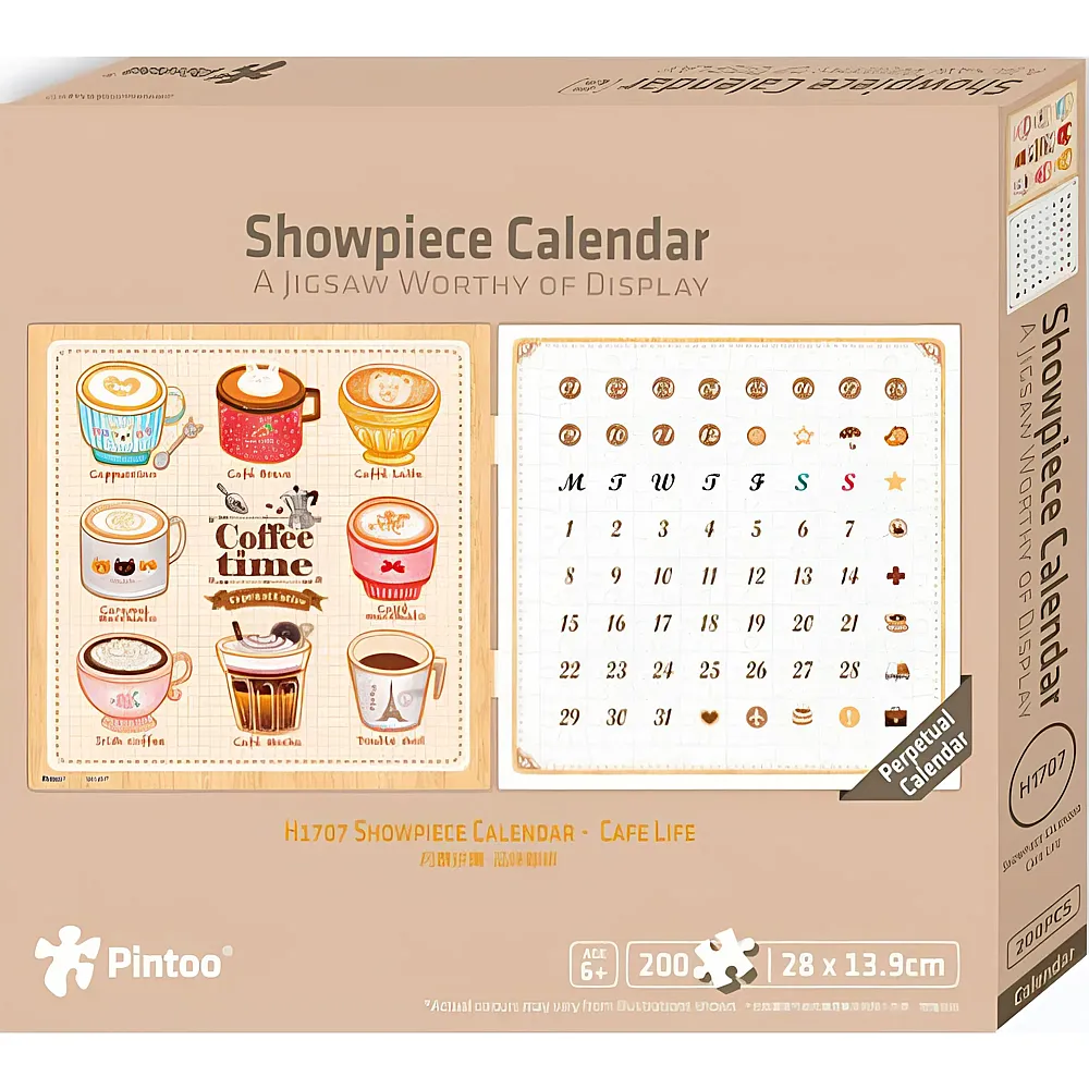 Pintoo Puzzle Calendar Showpiece - Coffee Time - 200 Teile