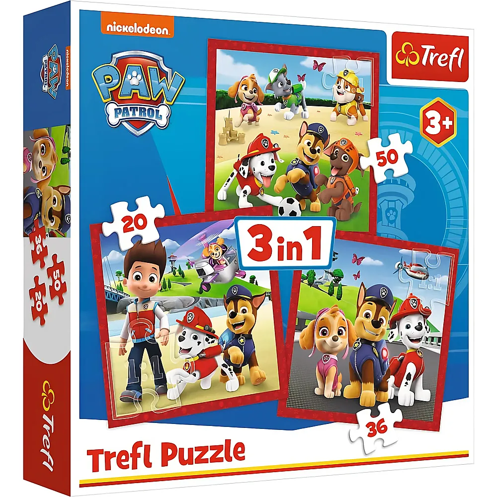 Trefl Puzzle 3in1 Paw Patrol 20-50