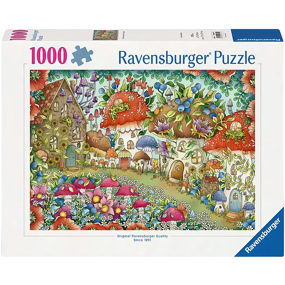 Ravensburger Puzzle Niedliche Pilzh�uschen in der Blumenwiese - 1000 Teile