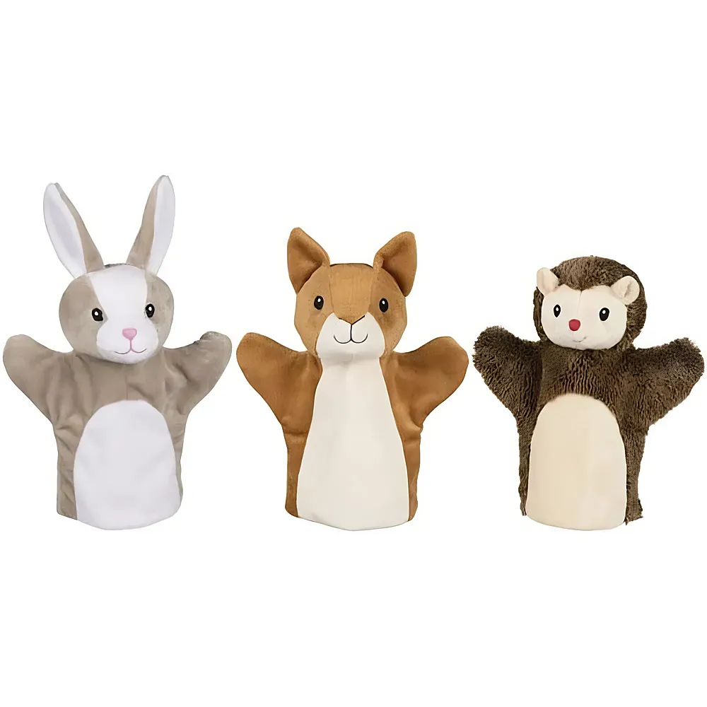 Goki Handpuppen Eichh�rnchen + Hase + Igel - 3 Teile