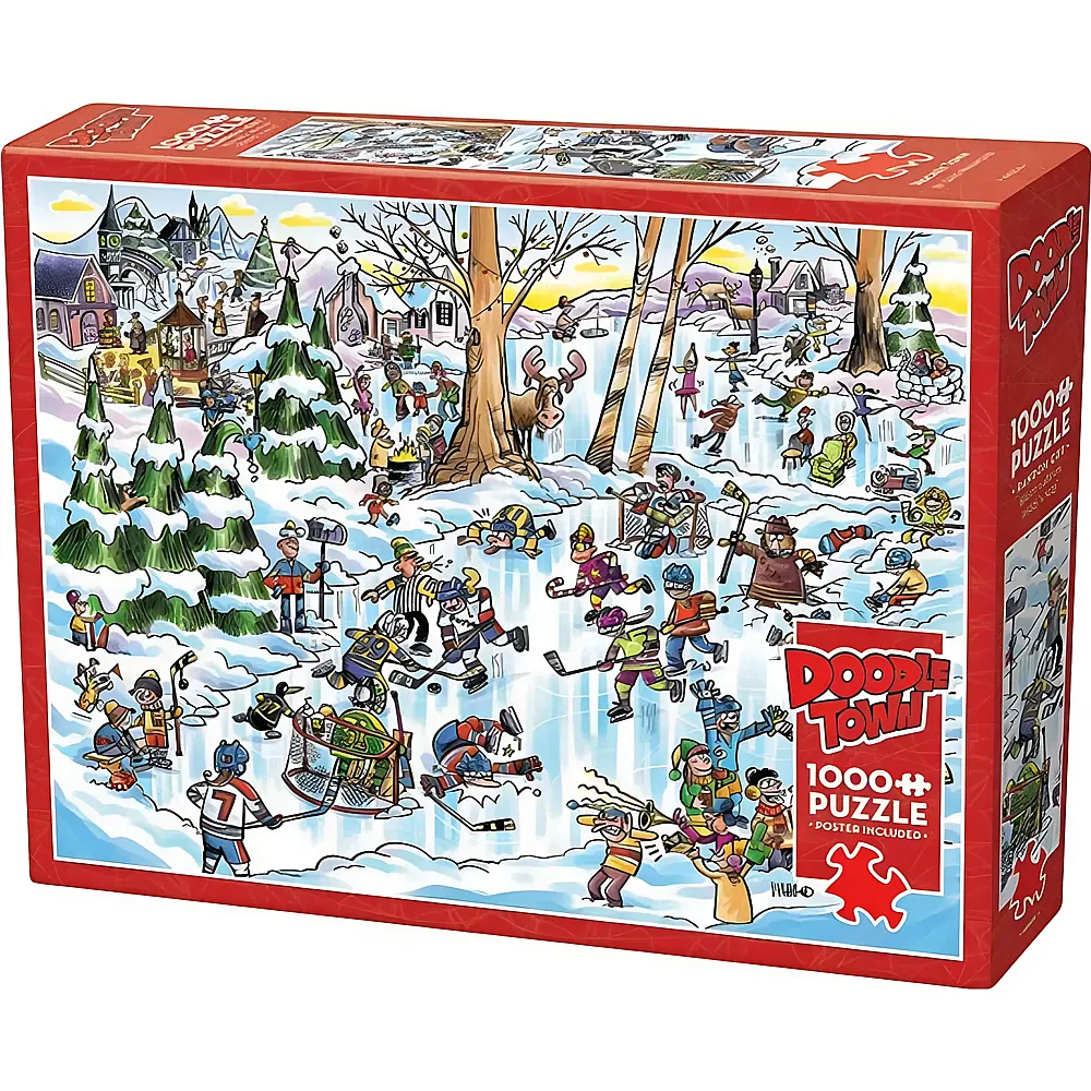 Cobble Hill Puzzle DoodleTown Dave Whamond Hockey Town - 1000 Teile