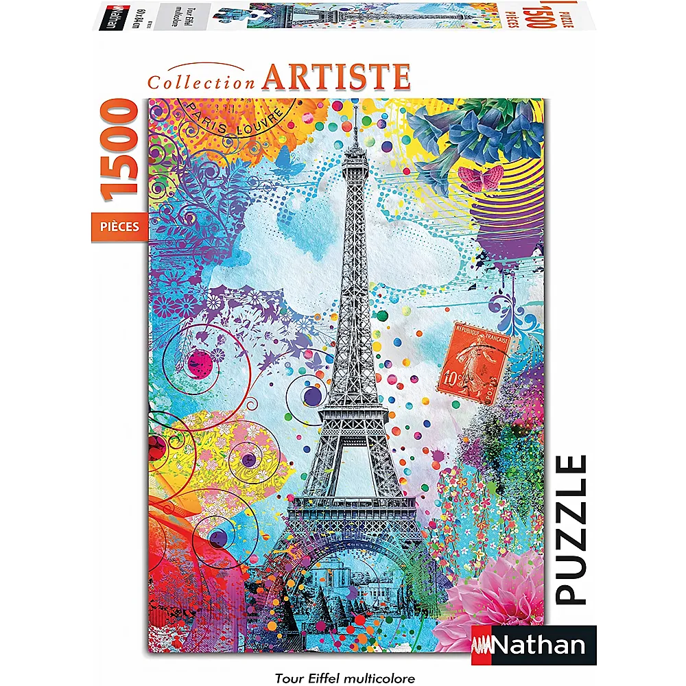 Nathan Puzzle Collection Artiste Tour Eiffel Multicolore - 1500 Teile