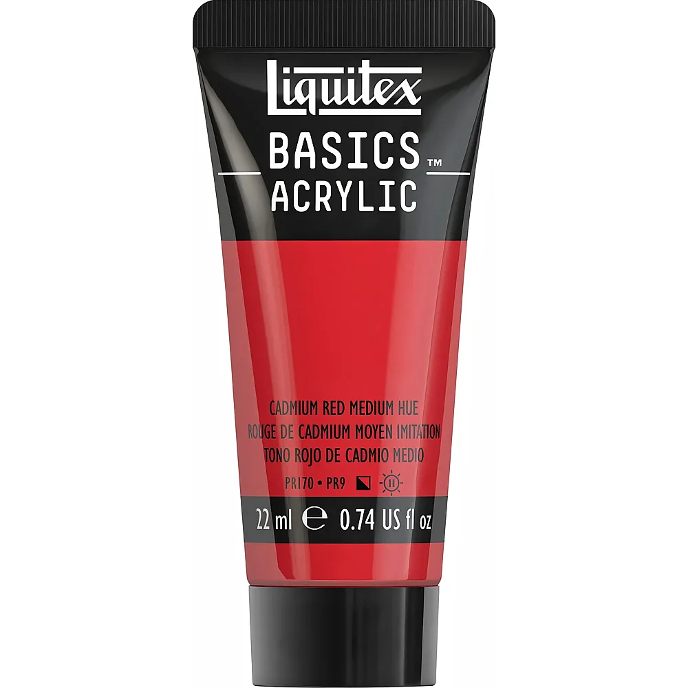 Liquitex Lqx Basics Acrylfarbe 22ml Tube Kadmiumrot Mittel Farbton - Suche