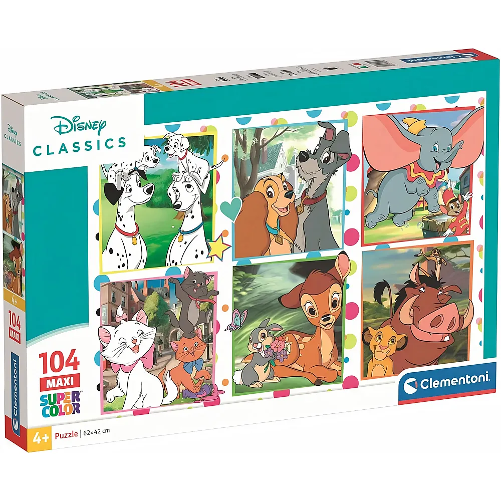 Clementoni Puzzle Supercolor Disney Classic Collage - 104 Teile